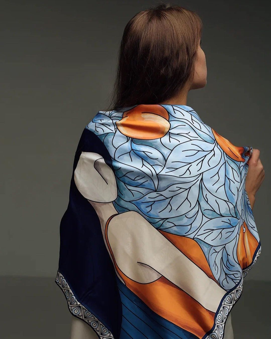 Շարֆ Արևահամ զարդ Ծիրան 50*50