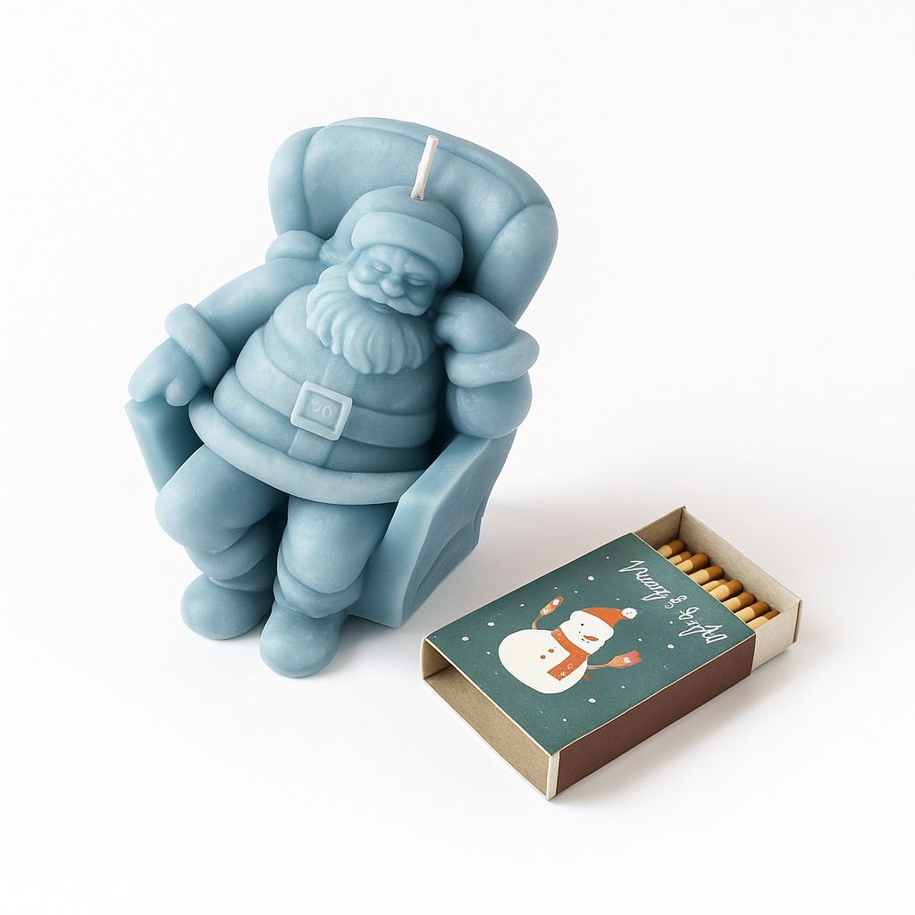 Մոմ - Ձմեռ Պապիկ կապույտ